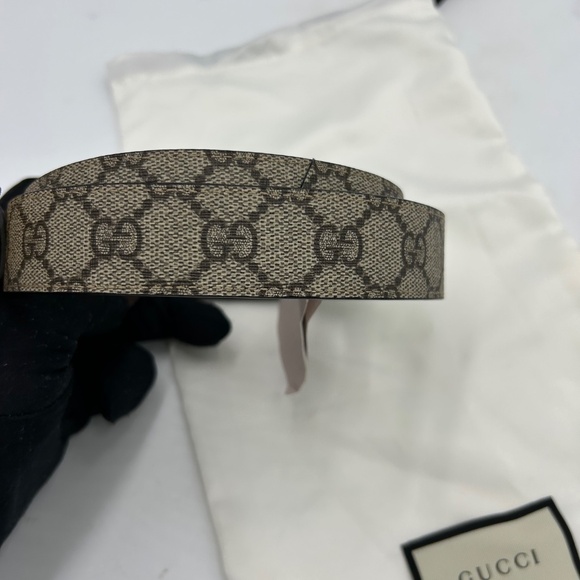 Men’s Gucci, iconic GG interlocking G belt, reversible size 90 cm made in Italy - Picture 9 of 12